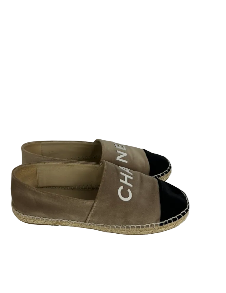 Chanel Velvet Logo Espadrilles - 42