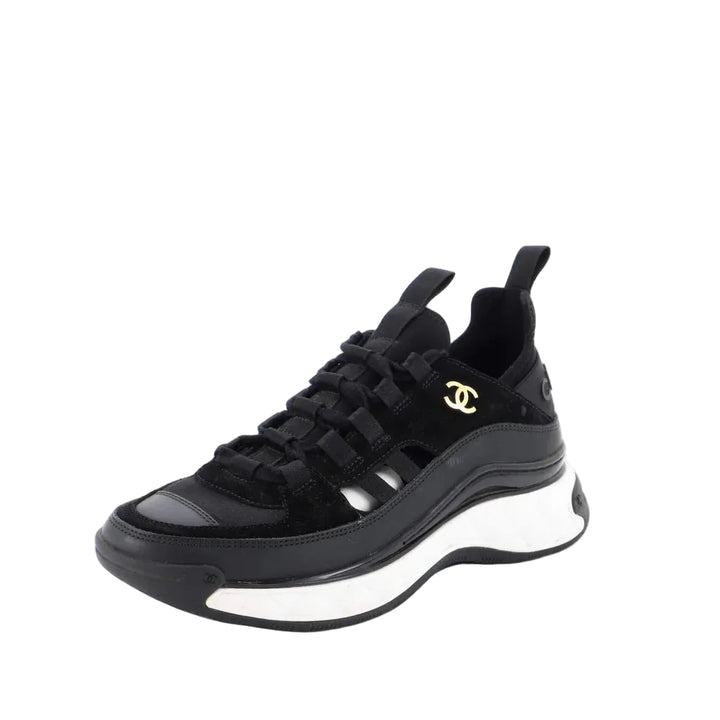 Chanel Velvet Calfskin Mixed Fibers CC Sneakers - 41