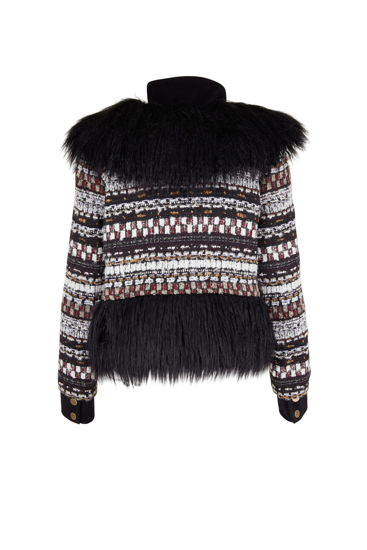 Veronica Beard Nelway Knit Faux-Fur Coat - XS