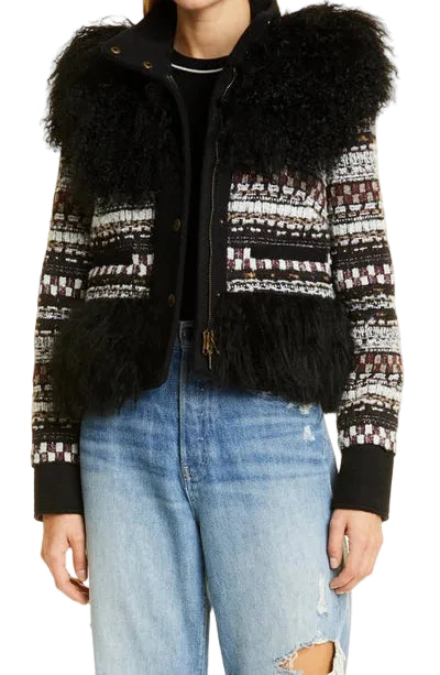 Veronica Beard Nelway Knit Faux-Fur Coat - XS
