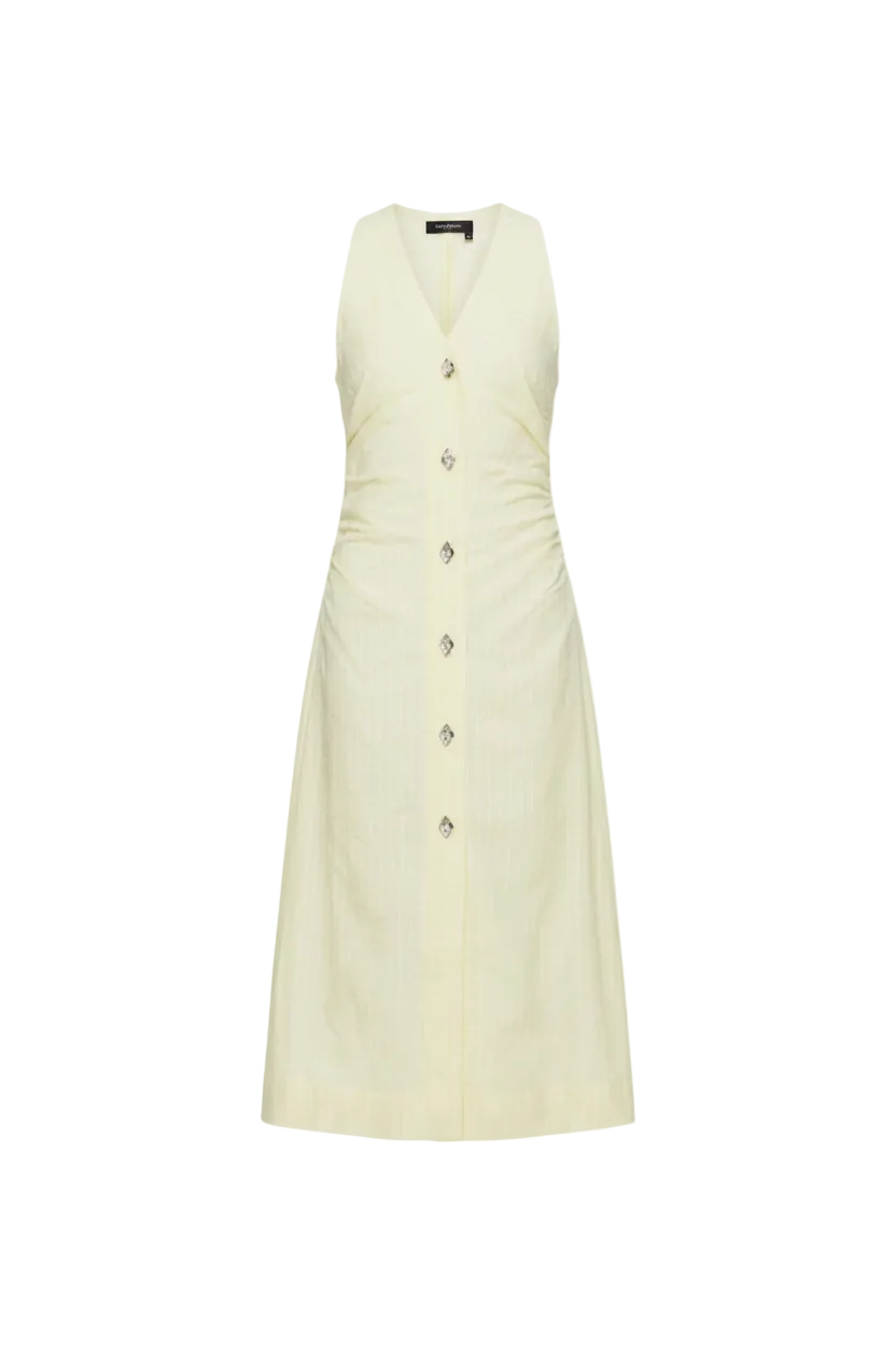 Ganni Seersucker Midi Dress - 36
