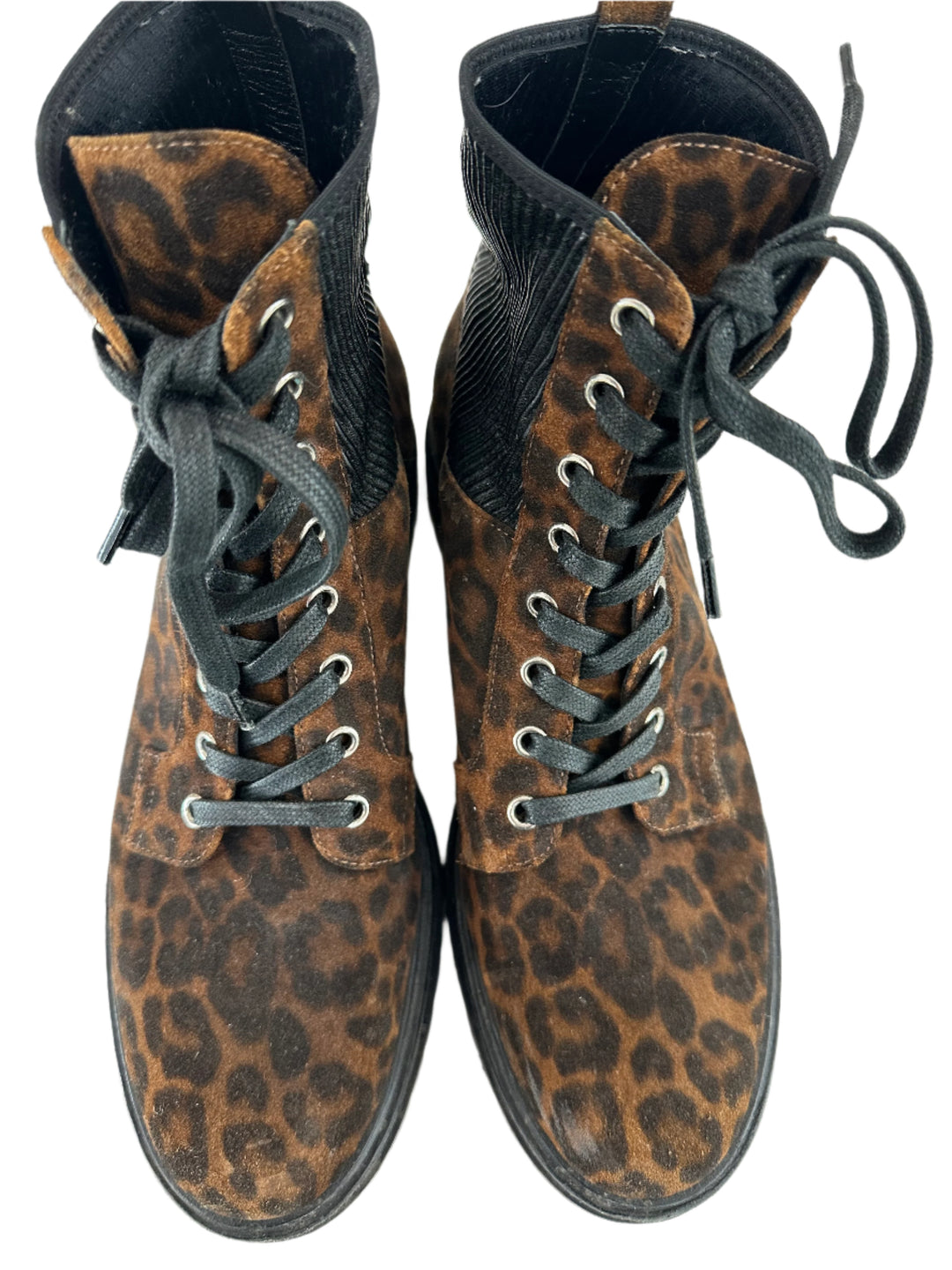 Gionvito Rossi Leopord Print Combat Boots- Size 42