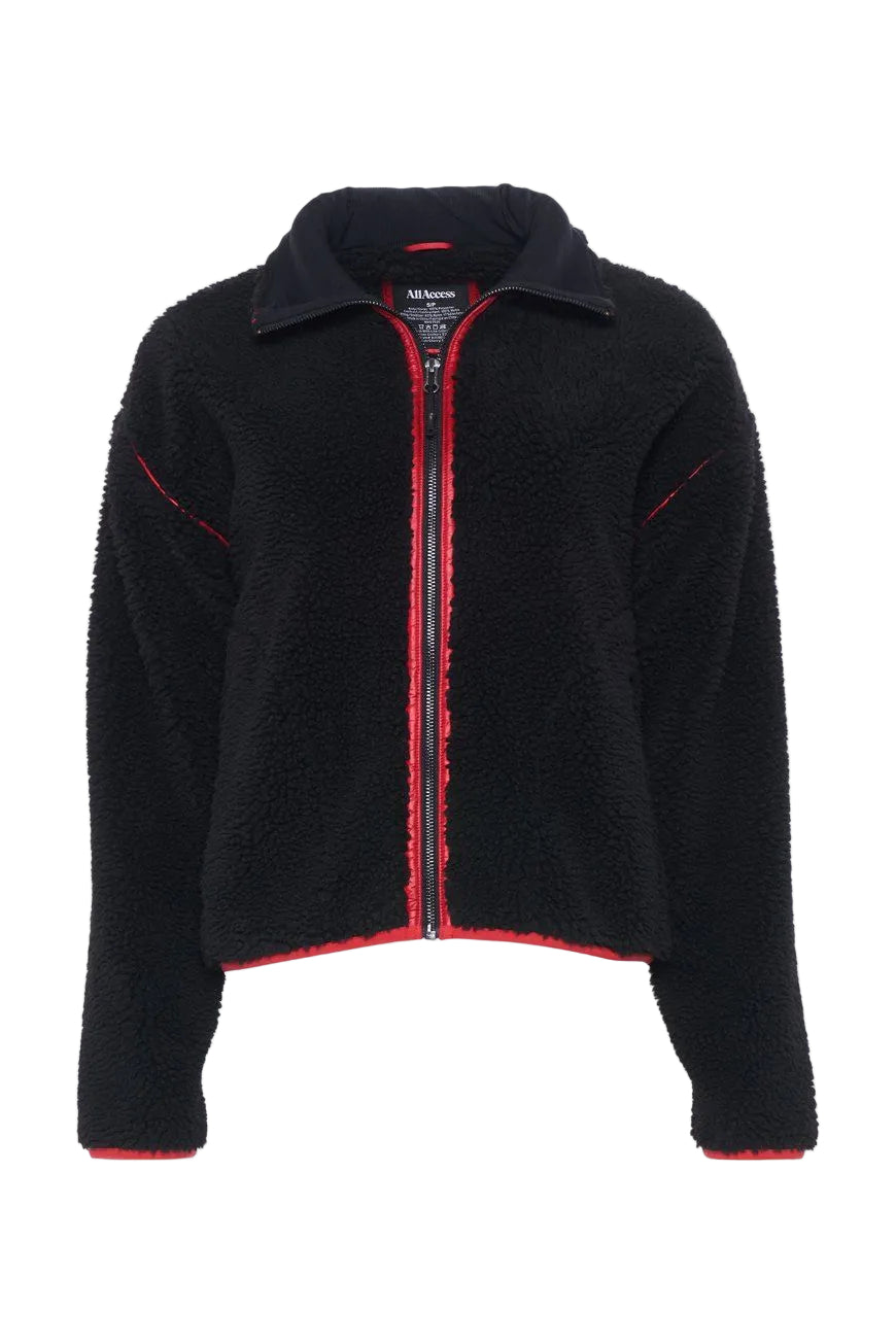 Bandier All Access Black Sherpa Cropped Fleece - XS