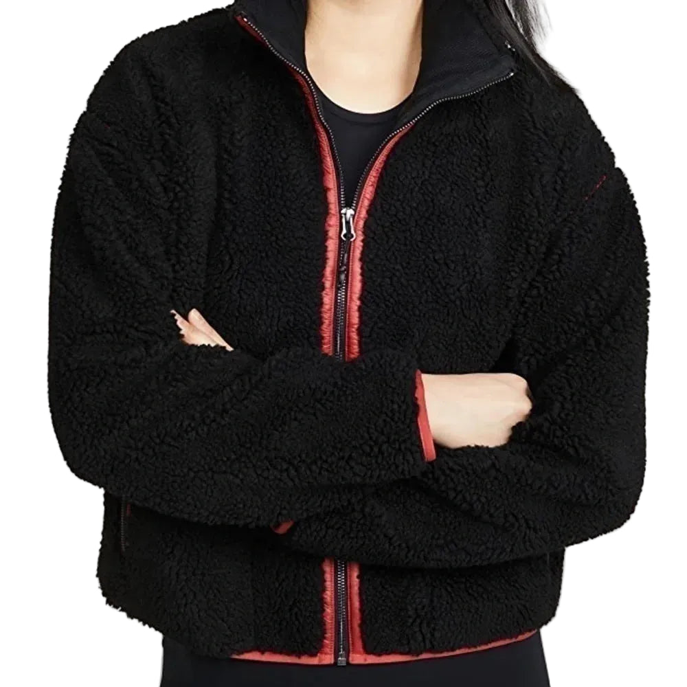 Bandier All Access Black Sherpa Cropped Fleece - XS