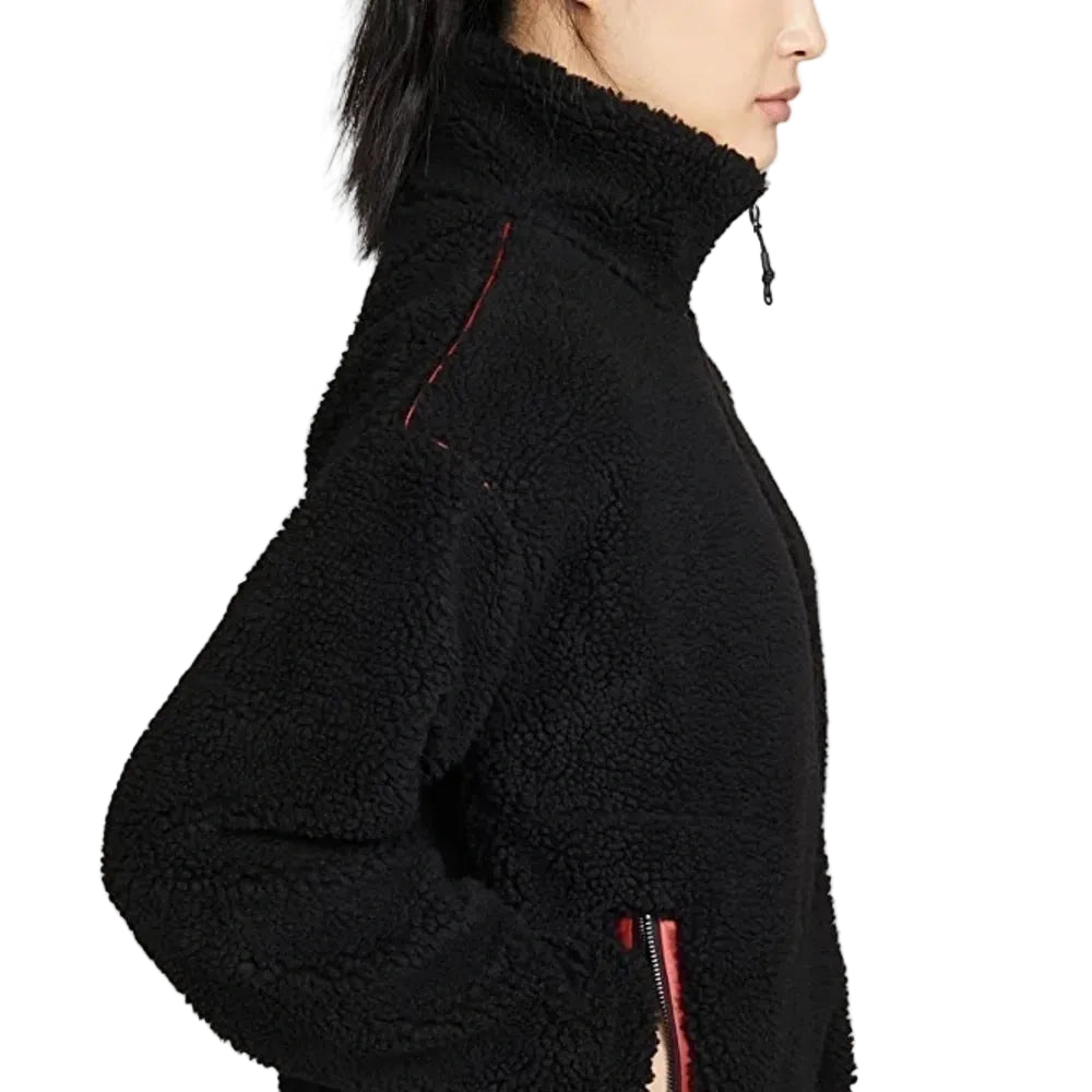Bandier All Access Black Sherpa Cropped Fleece - XS