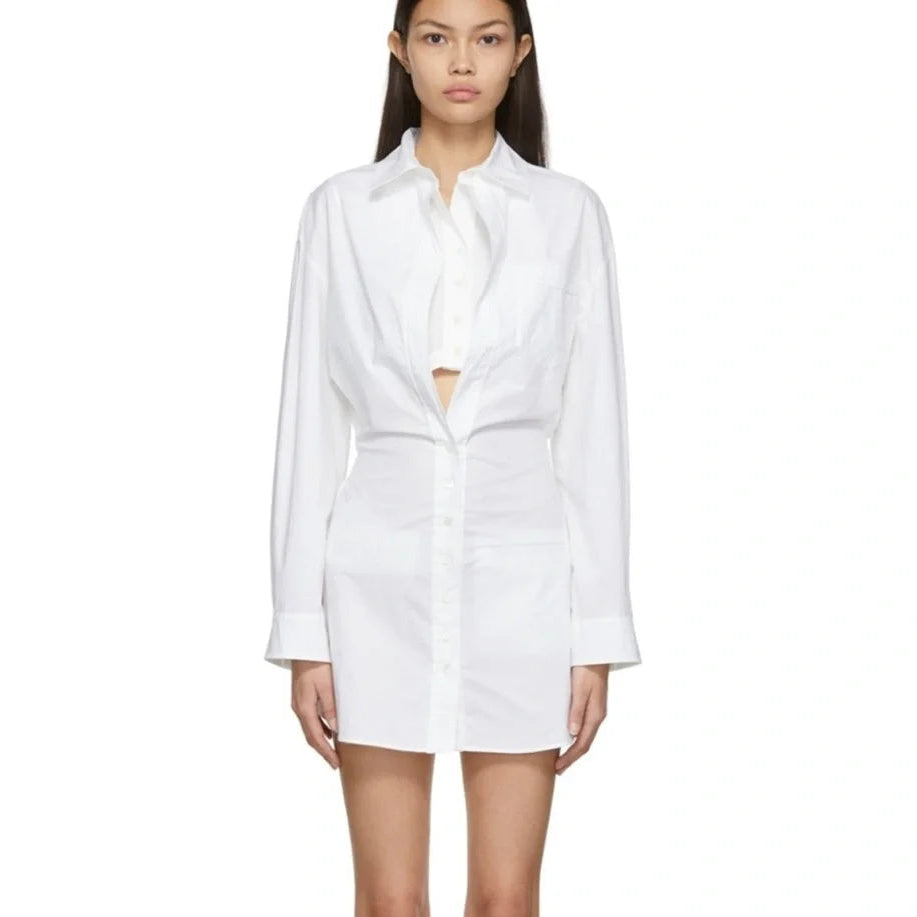 Jacquemes White La Robe Le Splash Baunhilha Dress - 36