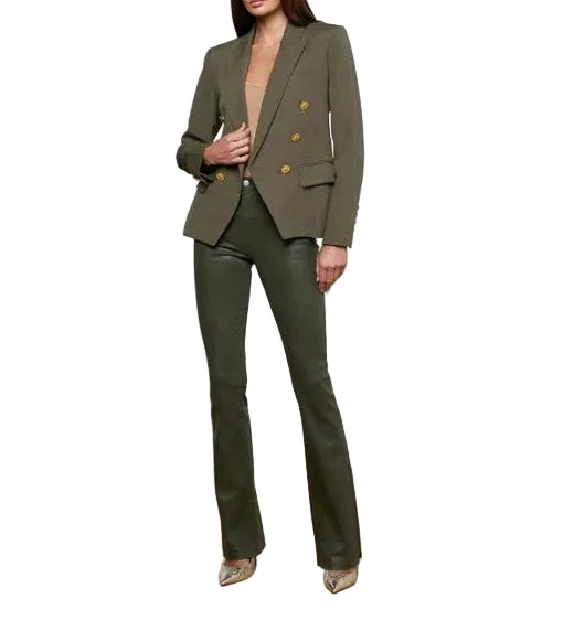 L'Agence Green Kenzie Double-Breasted Blazer - S