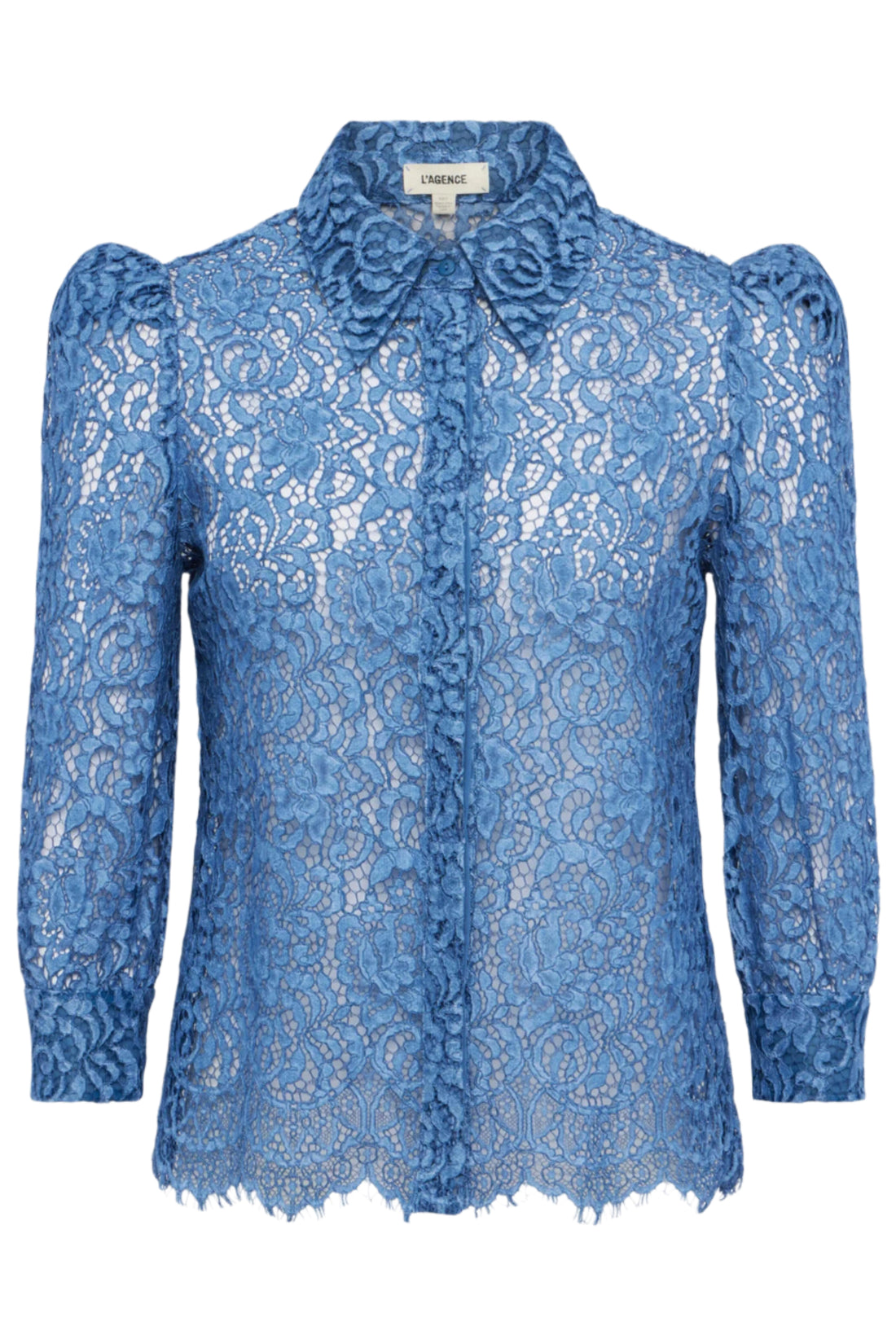 L'Agence Indigo Lace Andrea Blouse- XS
