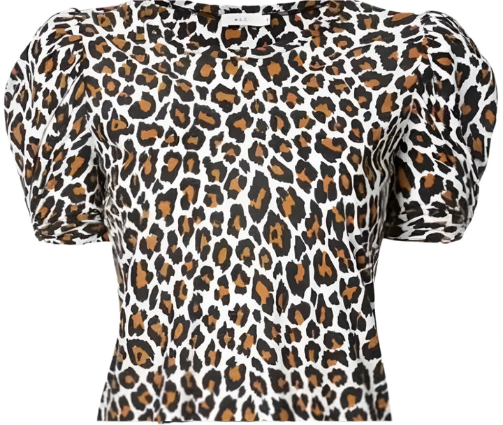 ALC Kati Leopard Print Twist Sleeve Tee Size XS