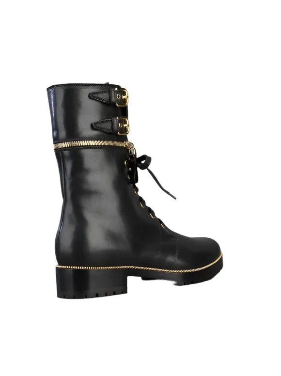 Sergio Rossi Zipper Buckle Boots- Size 37.5