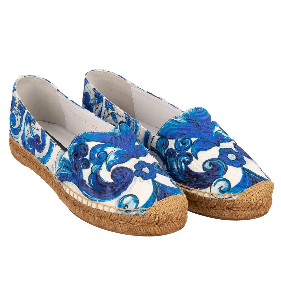DOLCE &amp; GABBANA Majolica Loafer Espadrilles Shoes- SIZE 37