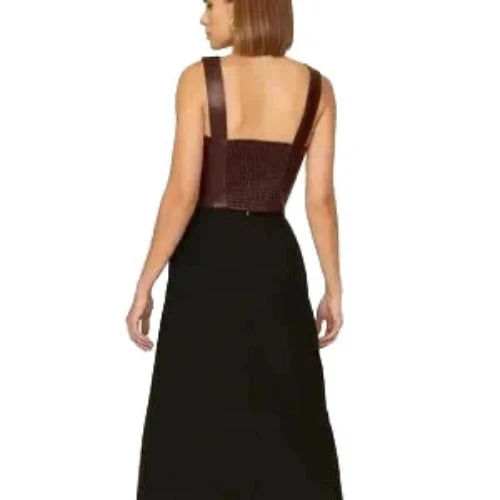 Peter Som Red Faux Leather Bustier Top - 0