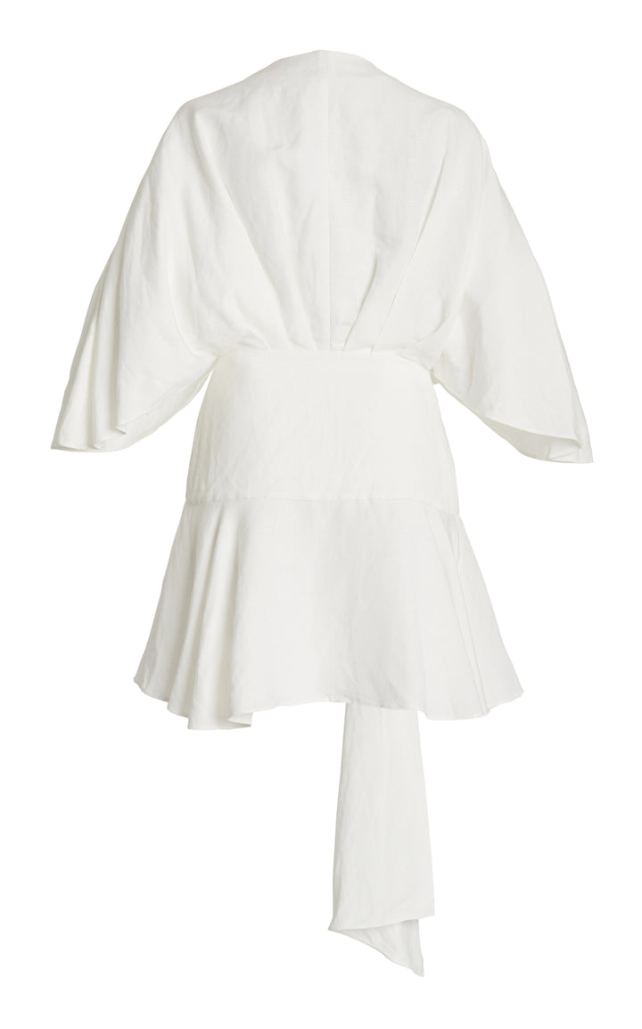 Significant Other Olivia Linen-Blend Mini Wrap Dress- Size 4