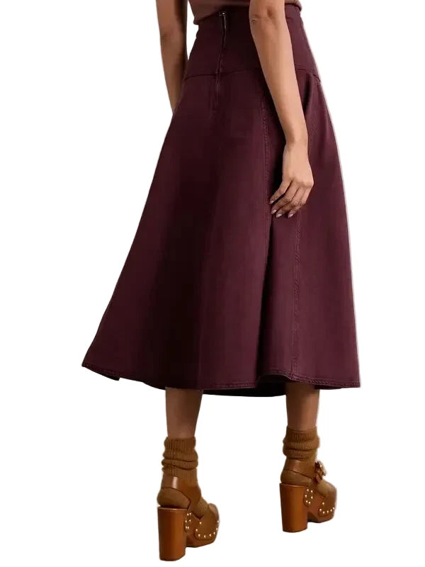 Ulla Johnson The Estelle Lace-Up Denim Midi Skirt - 00