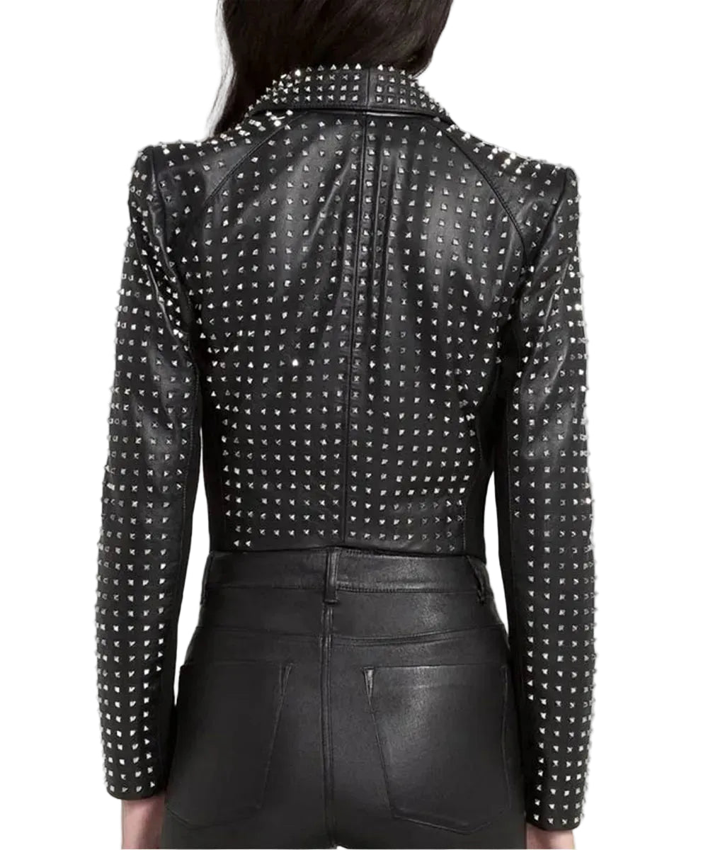 Alicia + Olivia Leather Studded Jacket - XS