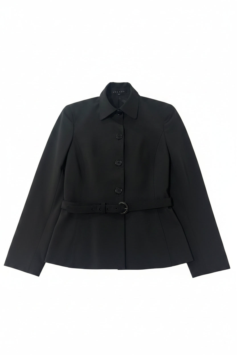 Theory Belted Button-Front Shirt Jacket - 6