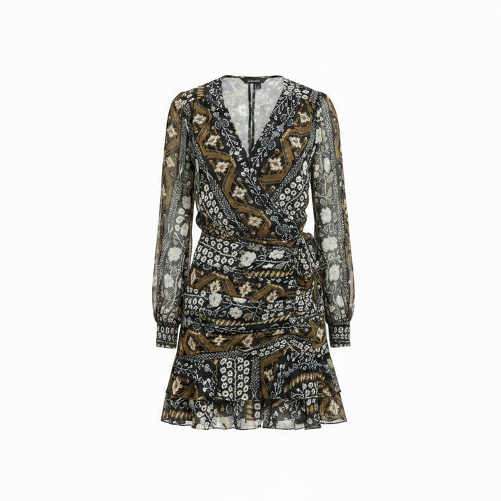 Veronica Beard Edison Ruched Printed Chiffon Dress - 2